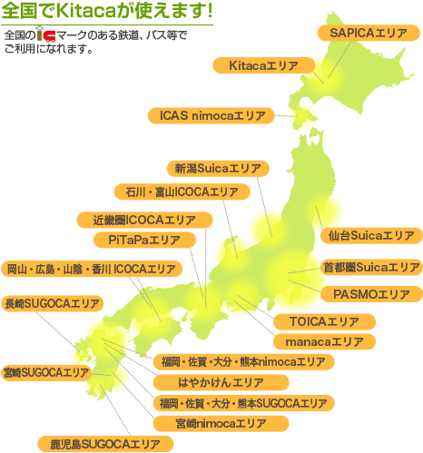 Kitacaのチャージができて支払いにも使えるコンビニ一覧